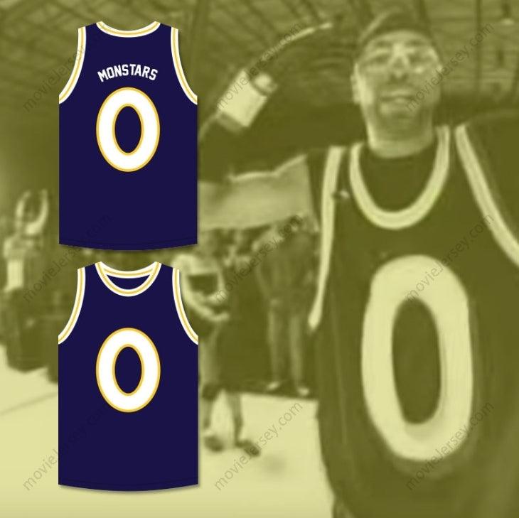 PERSONALIZA Cualquier Nombre Número MONSTARS 0 MONSTARS AZUL OSCURO CAMISETA DE BALONCESTO COSIDA TOP HIT EM HIGH S-6XL