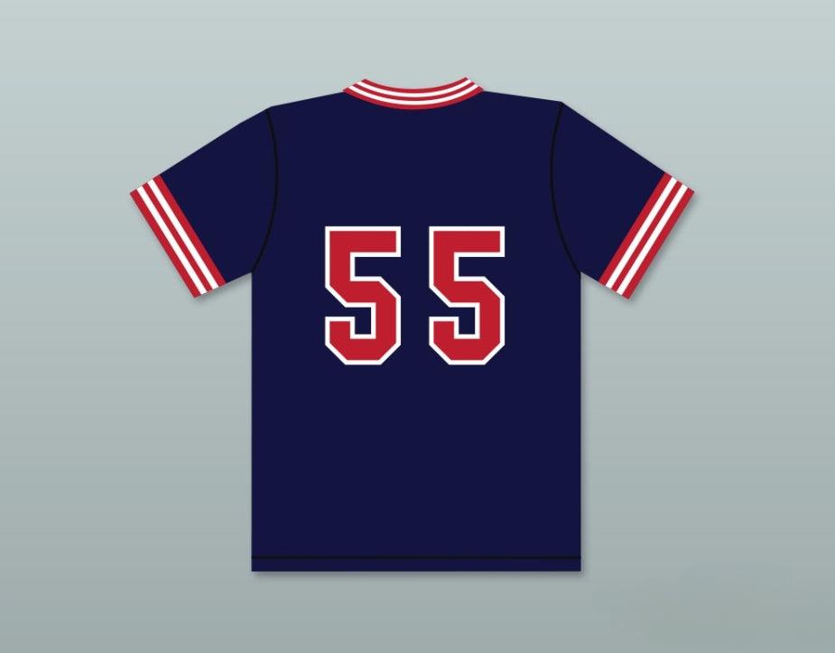Jersey de béisbol de visitante PIONEERS HARDBALL SITCOM LLOYD LACOMBE 55 con cualquier nombre y número, costuras superiores, tallas S-6XL
