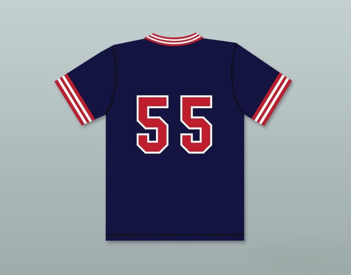 Jersey de béisbol de visitante PIONEERS HARDBALL SITCOM LLOYD LACOMBE 55 con cualquier nombre y número, costuras superiores, tallas S-6XL