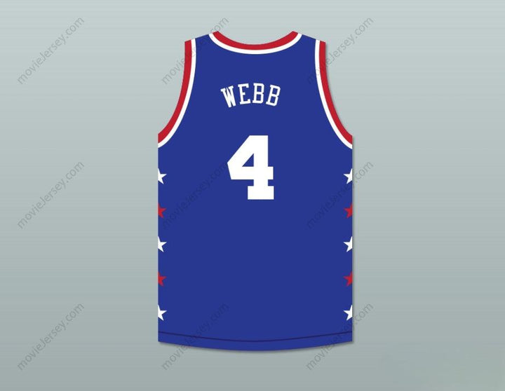 PERSONALIZA CUALQUIER Nombre Número SPUD WEBB 4 MAGIC JOHNSON CAMISETA DE BALONCESTO AZUL DEL PARTIDO ALL-STAR 1988 EVENTO BENÉFICO MIDNIGHT SUMMER'S MAGIC Costura Superior S-6XL