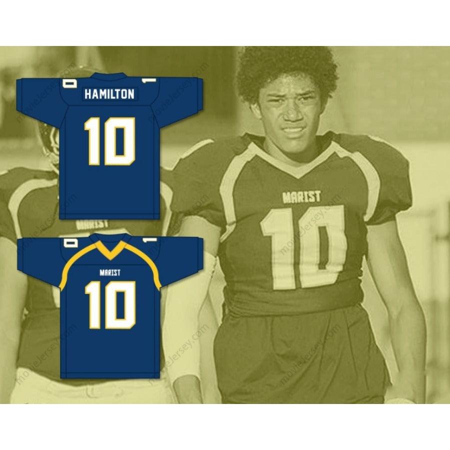 CUSTOM ANY Name Number KYLE HAMILTON 10 MARIST SCHOOL WAR  Football Jersey Top Stitched S-6XL