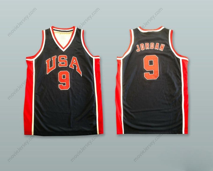 CAMISETA DE BALONCESTO PERSONALIZADA con Cualquier Nombre y Número MICHAEL 9 USA AZUL OSCURO Cosida S-6XL