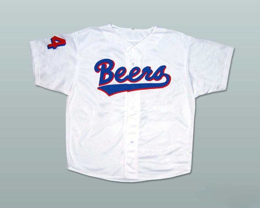 Camiseta de béisbol cosida personalizada con cualquier nombre y número BASEKETBALL TREY PARKER JOE COOPER 44 MILWAUKEE BEERS Tallas S-6XL