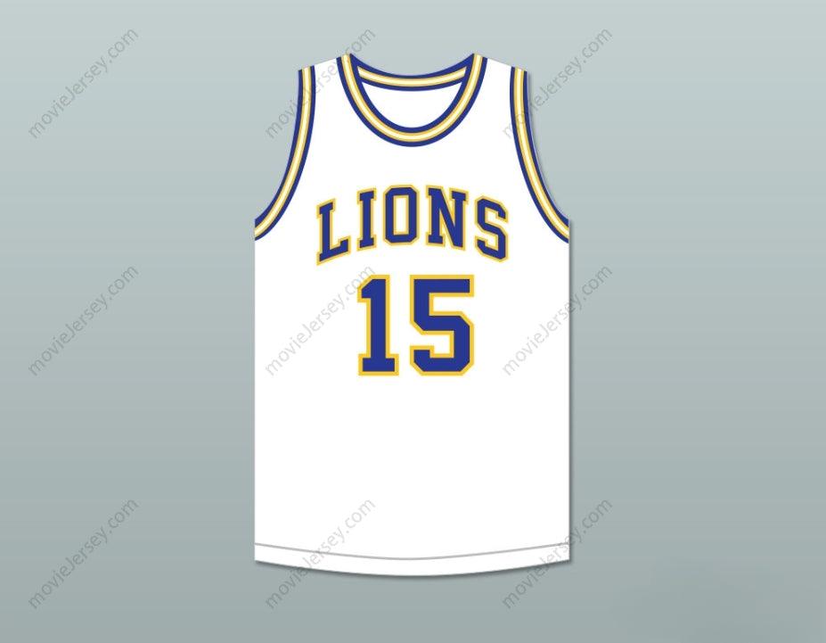 PERSONALIZA CUALQUIER Nombre Número JEFF HORNACEK 15 LYONS TOWNSHIP HIGH SCHOOL LIONS CAMISETA BLANCA DE BALONCESTO 2 Parte Superior Cosida S-6XL