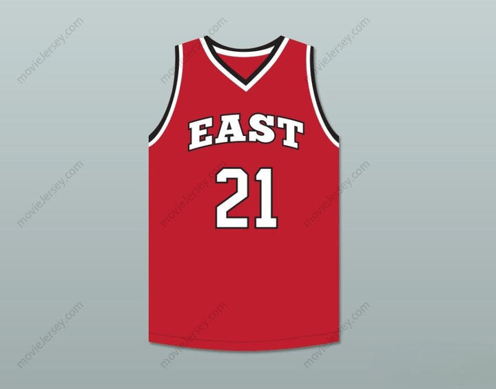 PERSONALIZADO Cualquier Nombre Número JACK BOLTON 21 EAST HIGH SCHOOL WILDCATS Rojo Camiseta de Baloncesto Cosida S-6XL