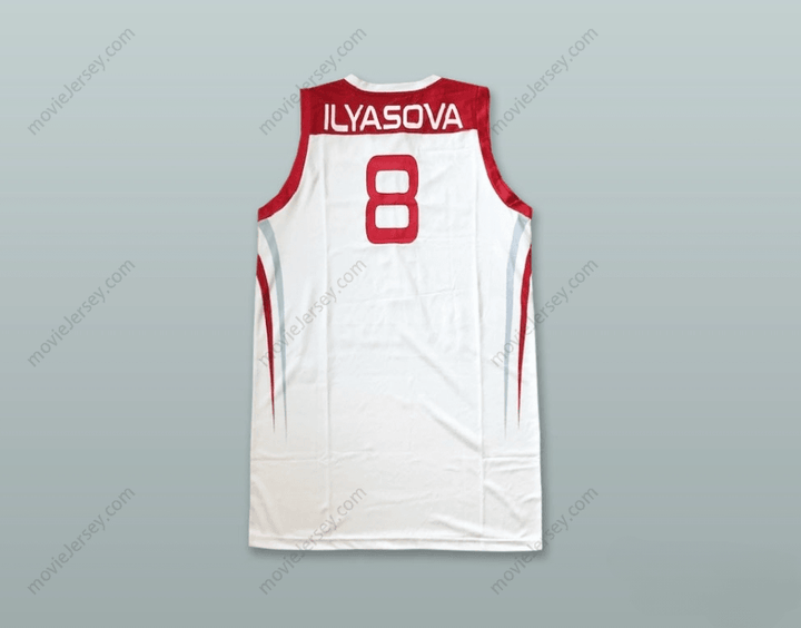 PERSONALIZA CUALQUIER Nombre Número ERSAN ILYASOVA 8 TURQUÍA CAMISETA BALONCESTO BLANCA BORDADA Tallas S-6XL