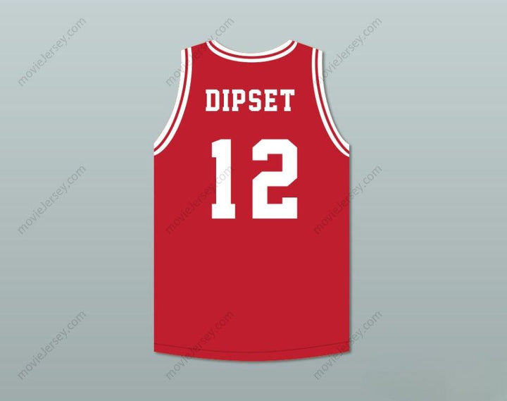 PERSONALIZA CUALQUIER Nombre Número RAPERO CAMERON GILES 'DIPSET' 12 NAVARRO CAMISETA ROJA DE BALONCESTO Cosido S-6XL