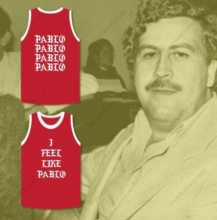 PERSONALIZA Cualquier Nombre Número PABLO ESCOBAR ME SIENTO COMO PABLO Camiseta de Baloncesto ROJA Bordada Tallas S-6XL