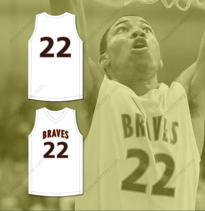 CAMISETA DE BALONCESTO BLANCA DE LOS BRAVES DE SCOTT COUNTY CENTRAL HIGH SCHOOL DE OTTO PORTER JR. 22 CON NOMBRE Y NÚMERO PERSONALIZABLES 1 Costura superior S-6XL