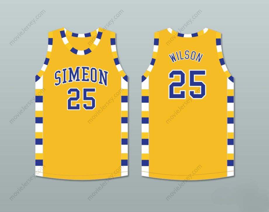 CUSTOM ANY Name Number BEN WILSON 25 SIMEON CAREER ACADEMY WOLVERINES YELLOW GOLD BASKETBALL JERSEY Top Stitched S-6XL