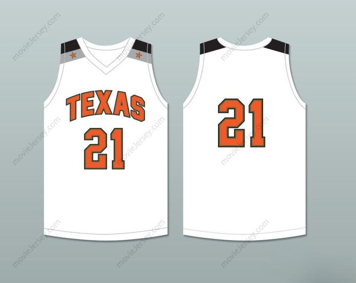 PERSONALIZA CUALQUIER Nombre Número JUGADOR 21 TEXAS D1 EMBAJADORES CAMISETA BLANCA DE BALONCESTO 1 Costura Superior S-6XL