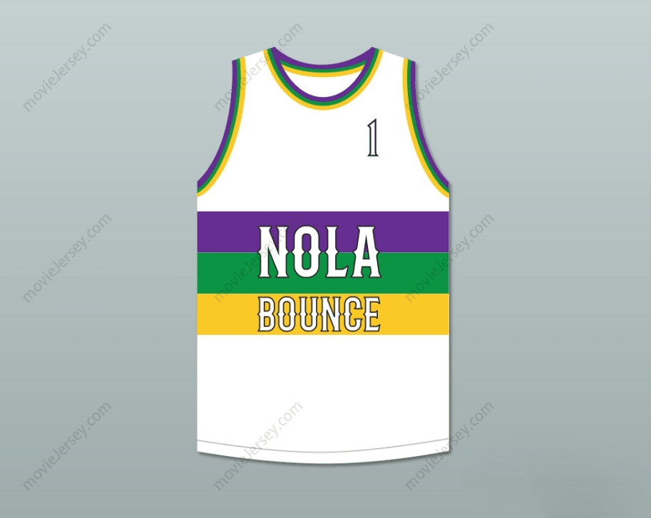 PERSONALIZAR cualquier nombre número MC T. TUCKER 1 NOLA BOUNCE JERSEY DE BALONCESTO BLANCO Tallas S-6XL Costura