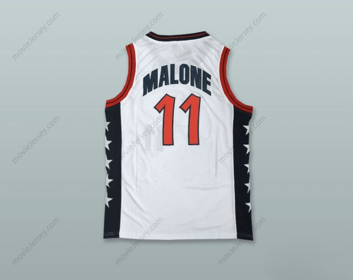 PERSONALIZADO CUALQUIER Nombre Número 1996 KARL MALONE 11 EE. UU. EQUIPO LOCAL CAMISETA DE BALONCESTO Superior Cosido S-6XL