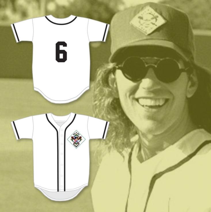 Camiseta de béisbol personalizada con cualquier nombre y número KIP WINGER 6 SALAMANDERS 1ST ANNUAL ROCK N' JOCK DIAMOND DERBY 1990 con pespunte en tallas S-6XL