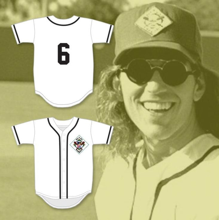 Camiseta de béisbol personalizada con cualquier nombre y número KIP WINGER 6 SALAMANDERS 1ST ANNUAL ROCK N' JOCK DIAMOND DERBY 1990 con pespunte en tallas S-6XL
