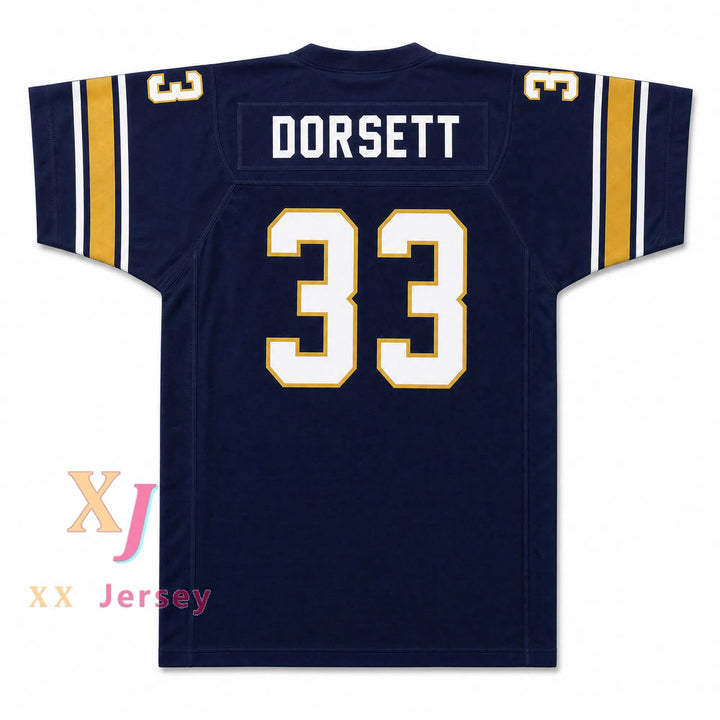 PERSONALIZA cualquier nombre y número TONY DORSETT 33 HOPEWELL HIGH SCHOOL VIKINGS CAMISETA DE FÚTBOL AZUL OSCURO 2 Costuras superiores S-6XL