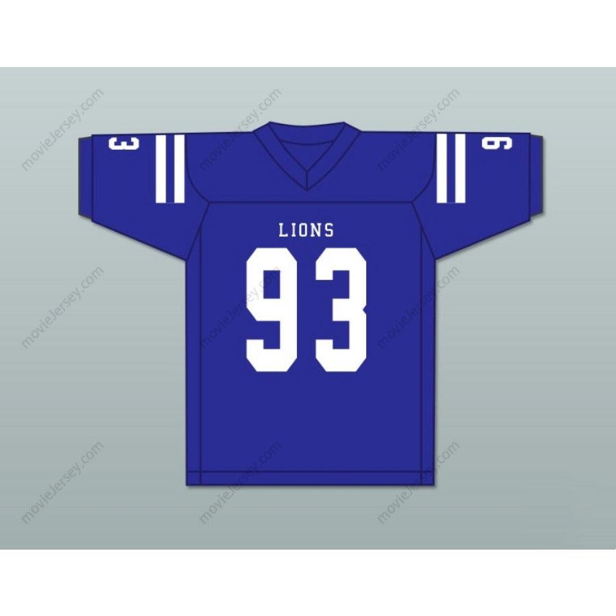 PERSONALIZA Cualquier Nombre Número KINGSLEY ENAGBARE 93 PEACHTREE RIDGE HIGH SCHOOL LIONS Azul Camiseta de Fútbol Cosida Tallas S-6XL