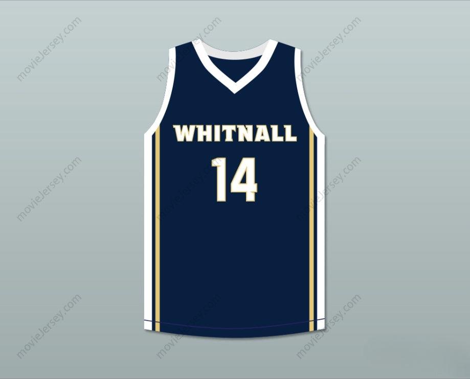 PERSONALIZA Cualquier Nombre Número JUGADOR 14 WHITNALL HIGH SCHOOL FALCONS JERSEY DE BALONCESTO AZUL MARINO 2 Costuras Superior S-6XL