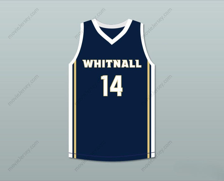 PERSONALIZA Cualquier Nombre Número JUGADOR 14 WHITNALL HIGH SCHOOL FALCONS JERSEY DE BALONCESTO AZUL MARINO 2 Costuras Superior S-6XL