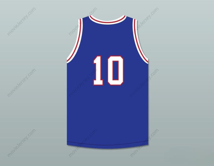 PERSONALIZADO Cualquier Nombre Número JACOB 10 WILL FOSTER HIGH SCHOOL PATRIOTS CAMISETA DE BALONCESTO AZUL LAS ZAPATILLAS ROJAS Confección de alta calidad S-6XL