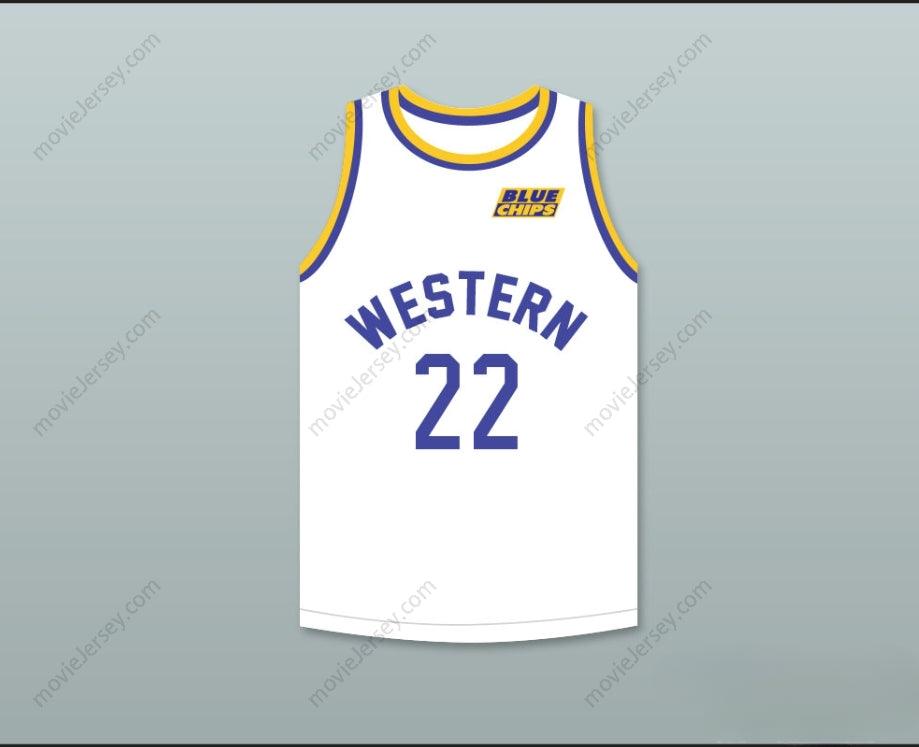 PERSONALIZA CUALQUIER Nombre Número ANFERNEE HARDAWAY BUTCH MCRAE 22 CAMISETA DE BALONCESTO BLANCA CON PARCHE DE FICHAS AZULES Costura Superior S-6XL