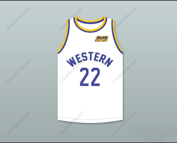 PERSONALIZA CUALQUIER Nombre Número ANFERNEE HARDAWAY BUTCH MCRAE 22 CAMISETA DE BALONCESTO BLANCA CON PARCHE DE FICHAS AZULES Costura Superior S-6XL