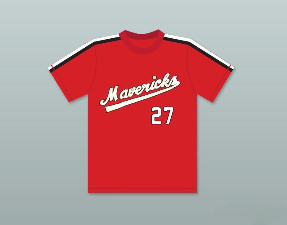 Jersey de béisbol rojo personalizado con cualquier nombre y número REGGIE THOMAS 27. Cosido en la parte superior. THE BATTERED BASTARDS OF BASEBALL. Tallas S-6XL