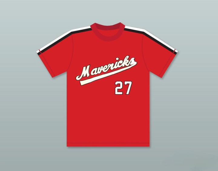 Jersey de béisbol rojo personalizado con cualquier nombre y número REGGIE THOMAS 27. Cosido en la parte superior. THE BATTERED BASTARDS OF BASEBALL. Tallas S-6XL