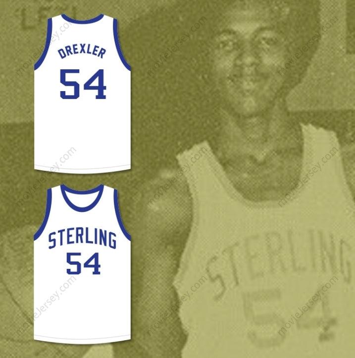 CAMISETA DE BALONCESTO BLANCA RAIDERS DE LA ESCUELA SECUNDARIA STERLING CLYDE DREXLER 54, PERSONALIZADA con Cualquier Nombre y Número, Cosida, Tallas S-6XL