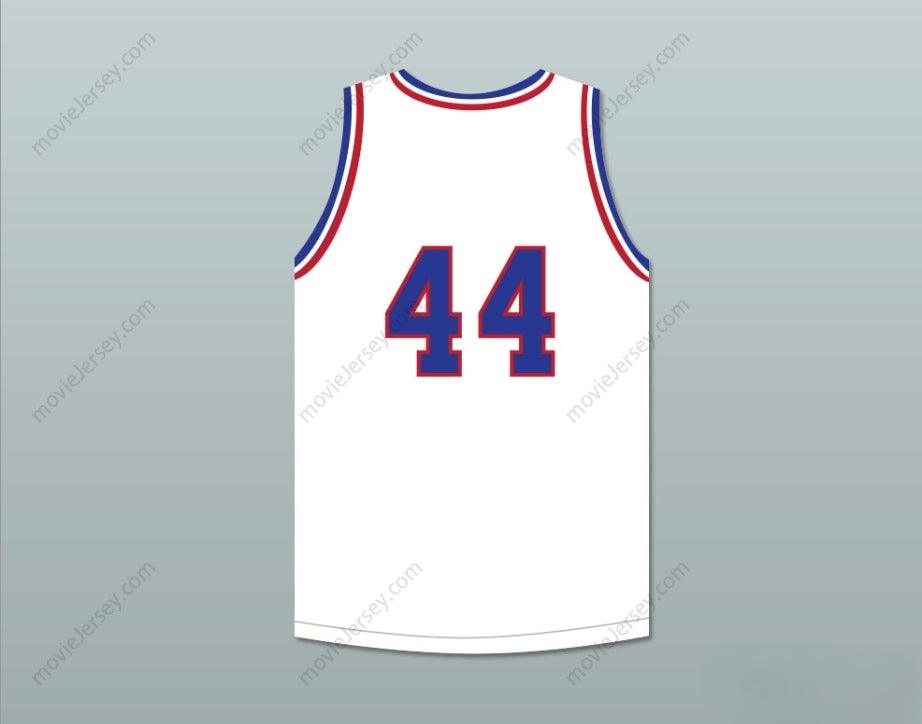 PERSONALIZA CUALQUIER Nombre Número REGGIE REYNOLDS 44 WILL FOSTER HIGH SCHOOL PATRIOTS CAMISETA BLANCA DE BALONCESTO LAS ZAPATILLAS ROJAS 1 Cosido Superior S-6XL