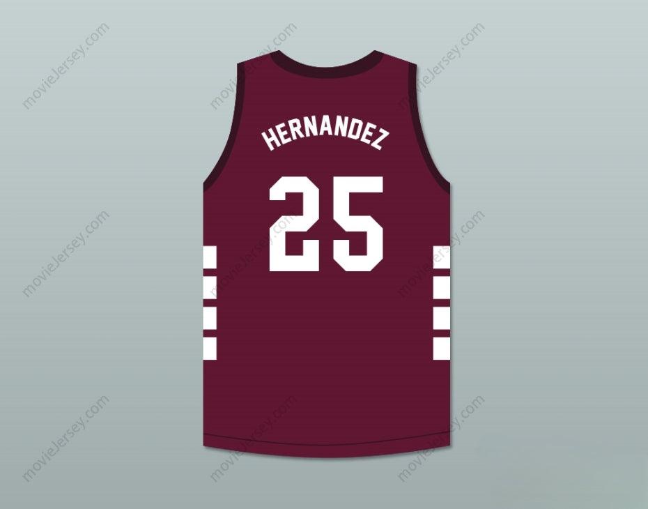 PERSONALIZA Cualquier Nombre Número AARON HERNANDEZ 25 BRISTOL CENTRAL RAMS MAILLOT DE BALONCESTO GRANATE ASESINO POR DENTRO: LA MENTE DE AARON HERNANDEZ Cosido Superior S-6XL