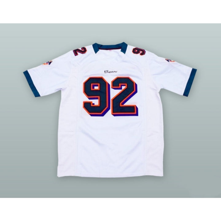 CUSTOM ANY Name Number SPENCER STRASMORE 92 MIAMI WHITE FOOTBALL JERSEY BALLERS Top Stitched S-6XL