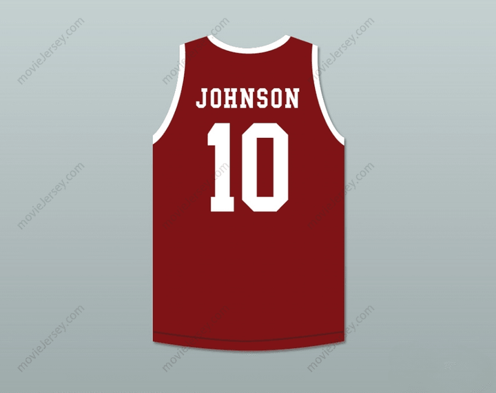 CUSTOM ANY Name Number RONALD 'RON' JOHNSON 10 HILLMAN COLLEGE MAROON BASKETBALL JERSEY WITH EAGLE PATCH Top Stitched S-6XL