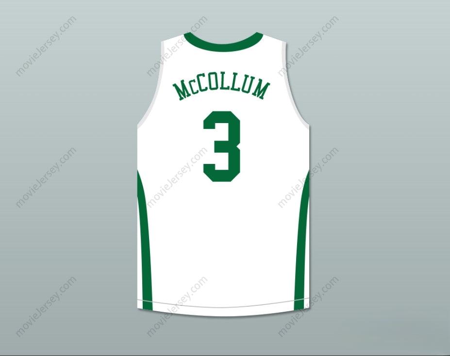 PERSONALIZA CUALQUIER Nombre Número CJ MCCOLLUM 3 CAMISETA DE BALONCESTO BLANCA DE GLENOAK HIGH SCHOOL Costuras S-6XL