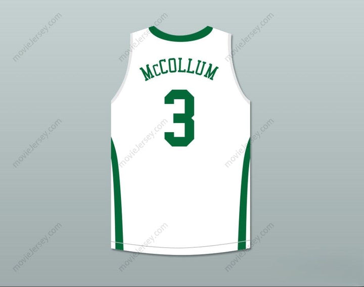 PERSONALIZA CUALQUIER Nombre Número CJ MCCOLLUM 3 CAMISETA DE BALONCESTO BLANCA DE GLENOAK HIGH SCHOOL Costuras S-6XL