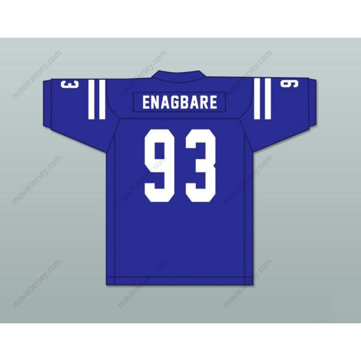 PERSONALIZA Cualquier Nombre Número KINGSLEY ENAGBARE 93 PEACHTREE RIDGE HIGH SCHOOL LIONS Azul Camiseta de Fútbol Cosida Tallas S-6XL