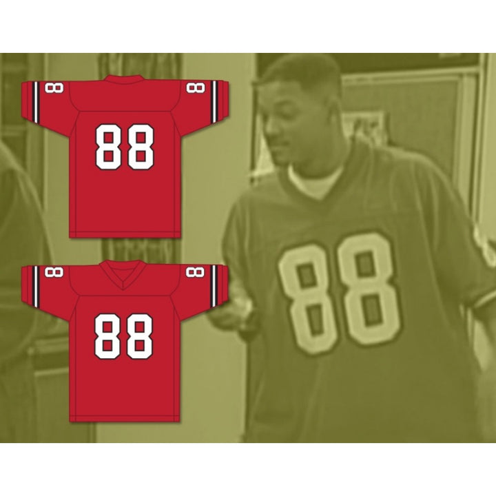 CUSTOM ANY Name Number WILL SMITH 88 FASHION RED Football Jersey Top Stitched S-6XL