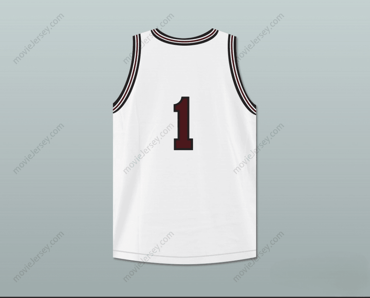PERSONALIZA Cualquier Nombre Número GIL 1 CAMISETA DE BALONCESTO BLANCA DE PREPARATORIA Top Cosido S-6XL