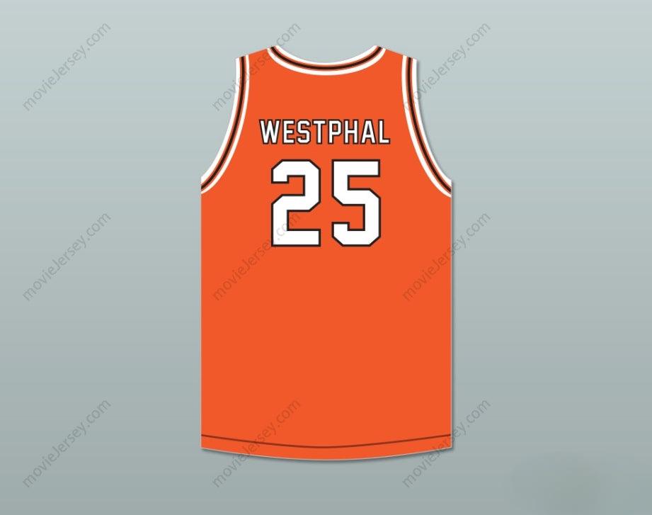 PERSONALIZA Cualquier Nombre Número PAUL WESTPHAL 25 AVIATION HIGH SCHOOL FALCONS JERSEY DE BALONCESTO NARANJA Top Cosido S-6XL