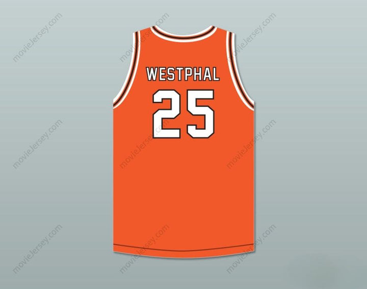 PERSONALIZA Cualquier Nombre Número PAUL WESTPHAL 25 AVIATION HIGH SCHOOL FALCONS JERSEY DE BALONCESTO NARANJA Top Cosido S-6XL