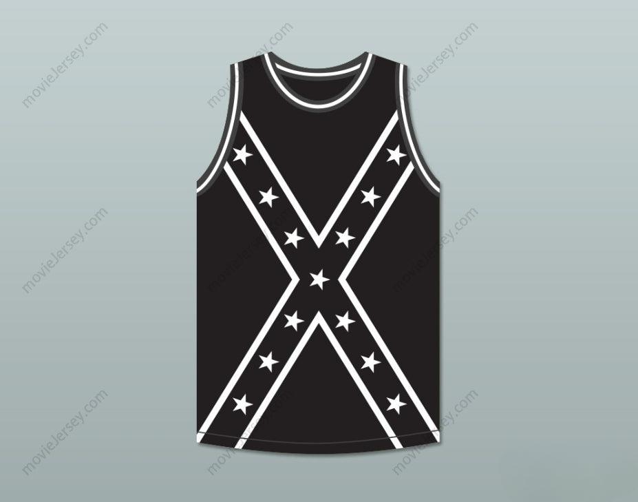CAMISETA DE BALONCESTO CON BANDERA CONFEDERADA BLANCA Y NEGRA RECUPERADA, PERSONALIZABLE CON CUALQUIER Nombre y Número, Costuras Reforzadas Tallas S-6XL