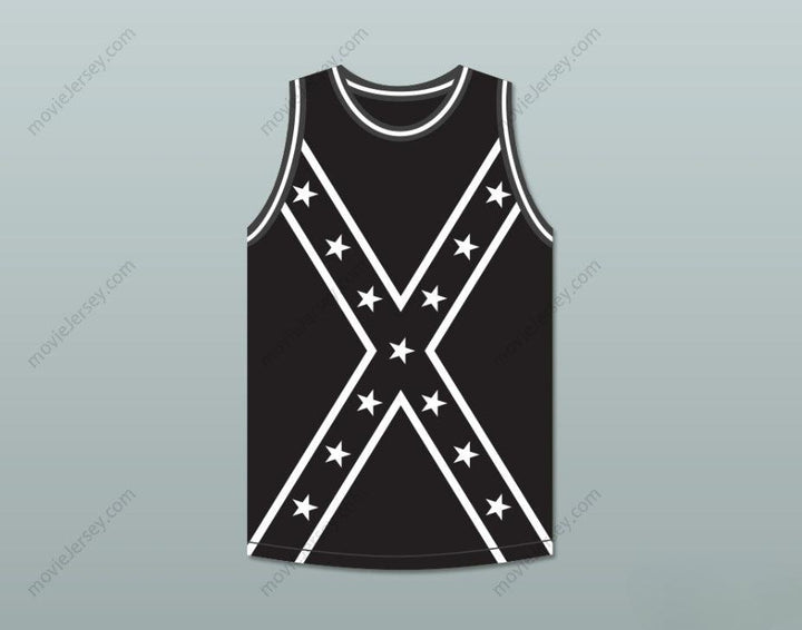 CAMISETA DE BALONCESTO CON BANDERA CONFEDERADA BLANCA Y NEGRA RECUPERADA, PERSONALIZABLE CON CUALQUIER Nombre y Número, Costuras Reforzadas Tallas S-6XL
