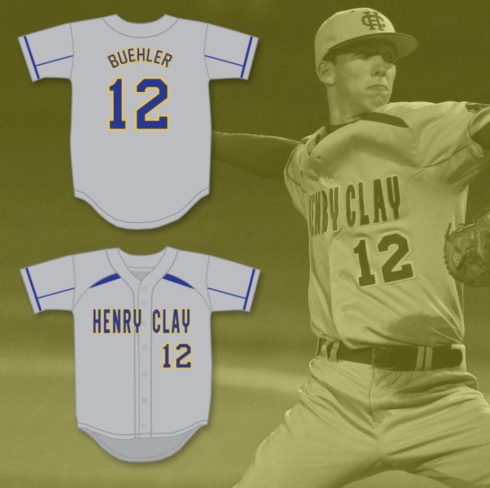 Camiseta de béisbol gris personalizada WALKER BUEHLER 12 HENRY CLAY HIGH SCHOOL BLUE DEVILS con cualquier nombre y número, 2 costuras, tallas S-6XL