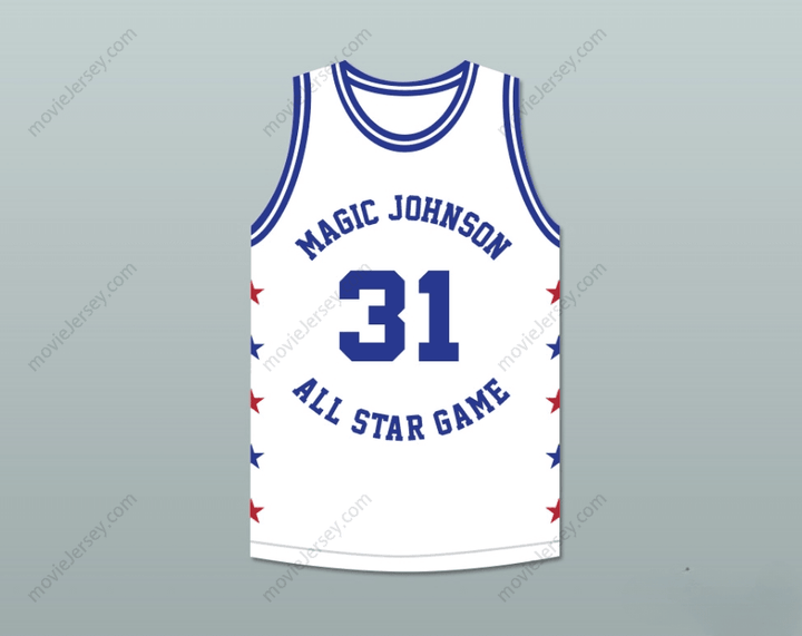 CUSTOM ANY Name Number KURT RAMBIS 31 MAGIC JOHNSON ALL STAR GAME WHITE BASKETBALL JERSEY 1986 MIDSUMMER NIGHT'S MAGIC CHARITY EVENT Top Stitched S-6XL
