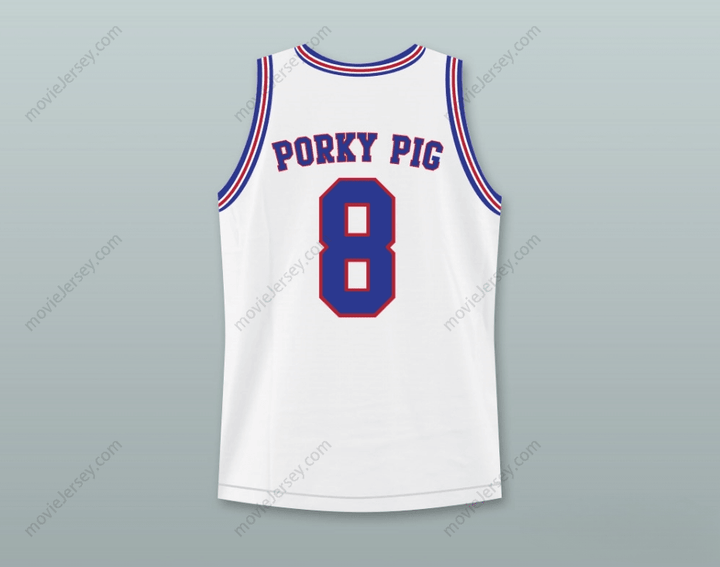 CUSTOM ANY Name Number PORKY PIG 8 TUNE SQUAD BASKETBALL JERSEY WITH SPACE JAM PATCH Top Stitched S-6XL