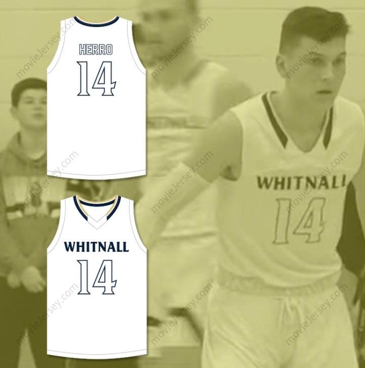 PERSONALIZA Cualquier Nombre Número TYLER HERRO 14 WHITNALL HIGH SCHOOL FALCONS JERSEY DE BALONCESTO BLANCO Top Cosido S-6XL