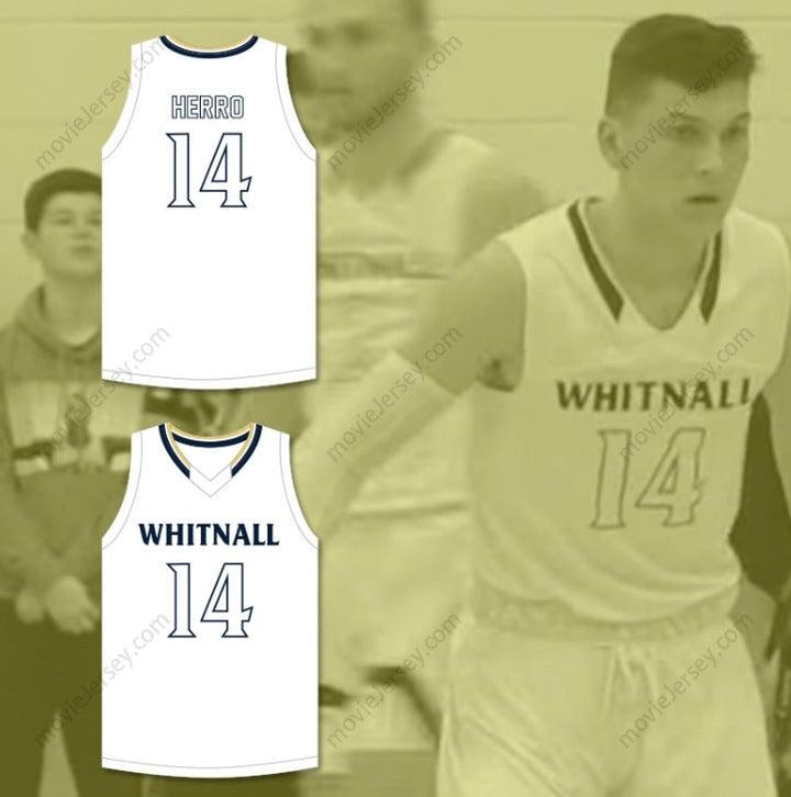 PERSONALIZA Cualquier Nombre Número TYLER HERRO 14 WHITNALL HIGH SCHOOL FALCONS JERSEY DE BALONCESTO BLANCO Top Cosido S-6XL