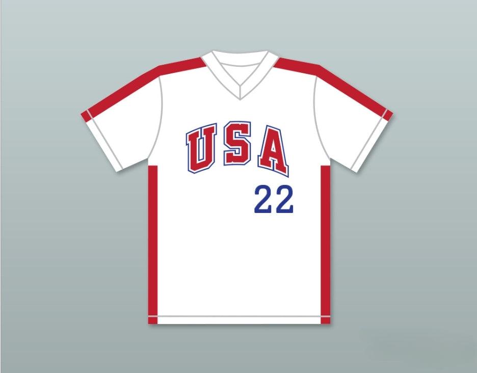 Jersey de béisbol blanco con número y nombre personalizados BARRY LARKIN 22 1984 USA TEAM, cosido, tallas S-6XL