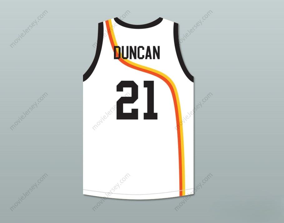 CUSTOM ANY Name Number TIM DUNCAN 21 ROSWELL RAYGUNS WHITE BASKETBALL JERSEY Top Stitched S-6XL