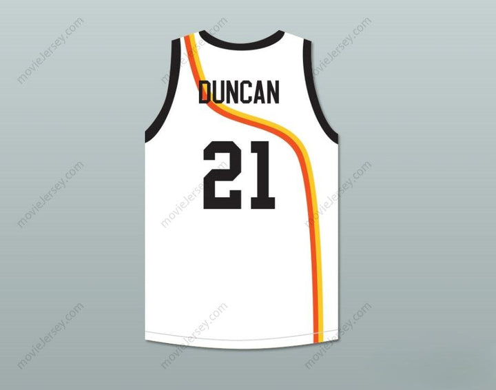 CUSTOM ANY Name Number TIM DUNCAN 21 ROSWELL RAYGUNS WHITE BASKETBALL JERSEY Top Stitched S-6XL